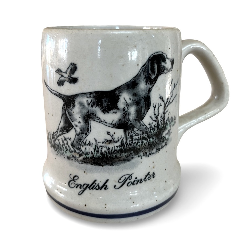 Vintage English Pointer Dog Crockery Coffee Mug Stoneware Pottery Mug